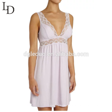 Neue Mode V-Ausschnitt sexy transparente Pyjamas Kleid Frauen Sommer Nachtwäsche